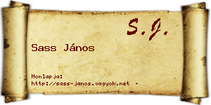 Sass János névjegykártya