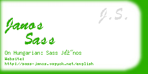 janos sass business card